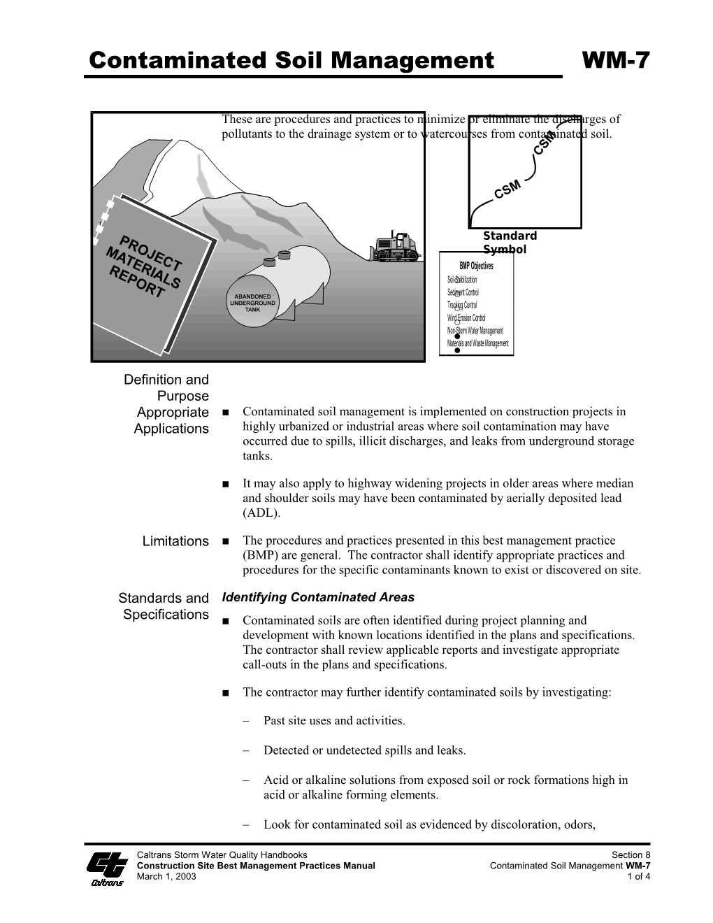 Caltrans Storm Water Quality Handbookssection 8