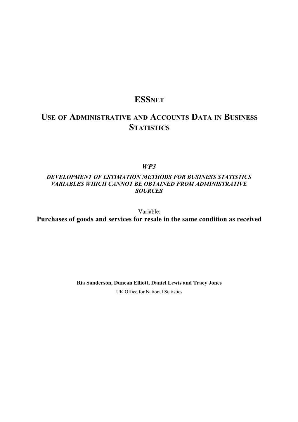 Use of Administrative and Accounts Data in Business Statistics