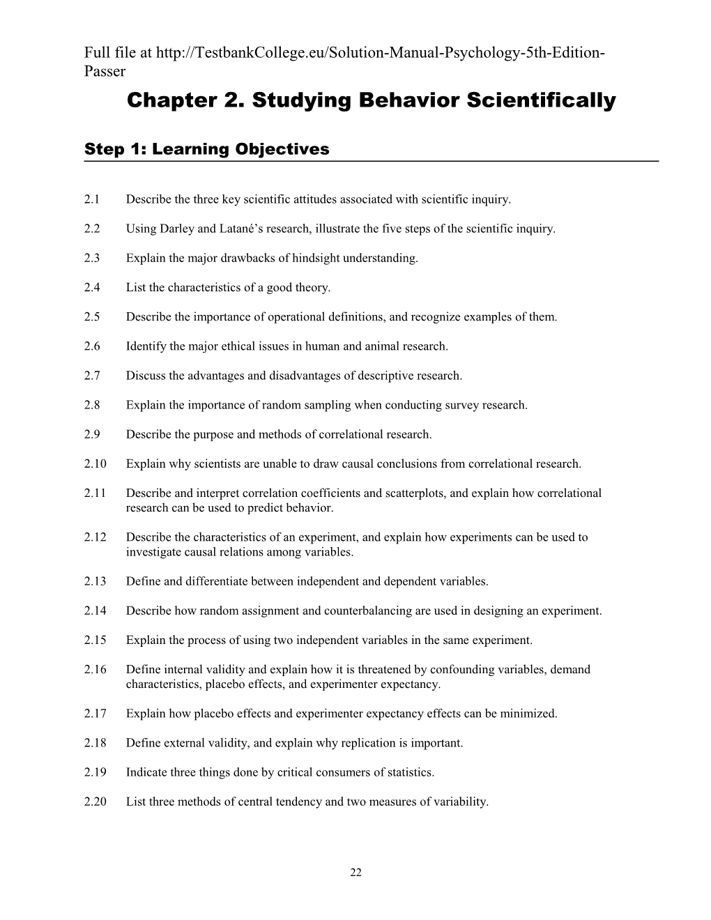 Chapter 2: Studying Behavior Scientifically