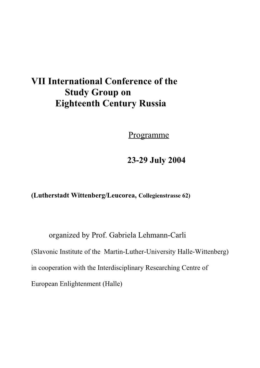 VII International Conference of The