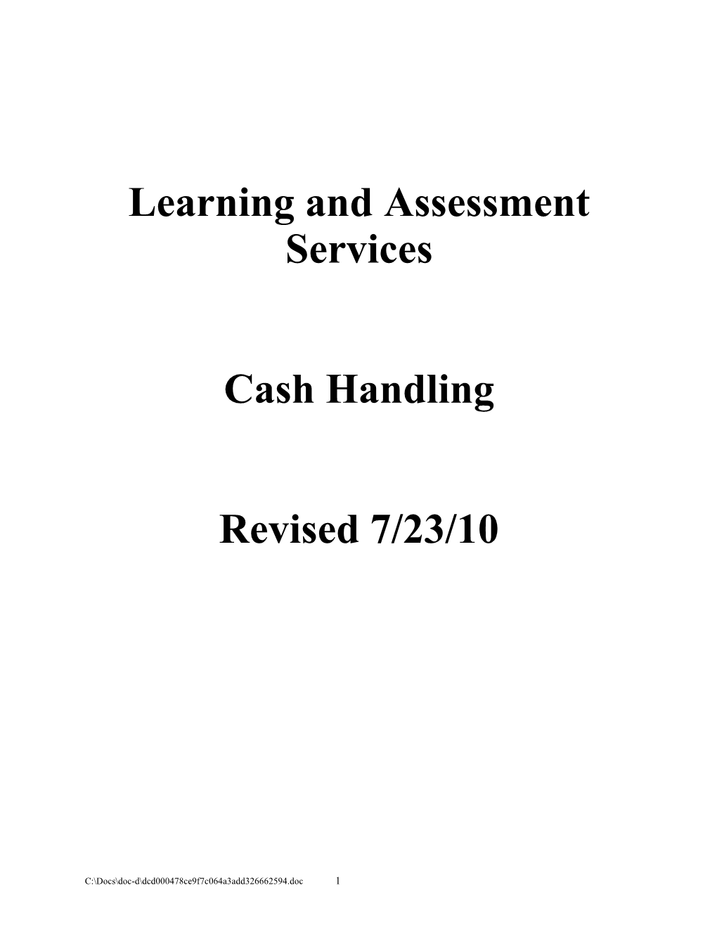 Learning and Assessment Services