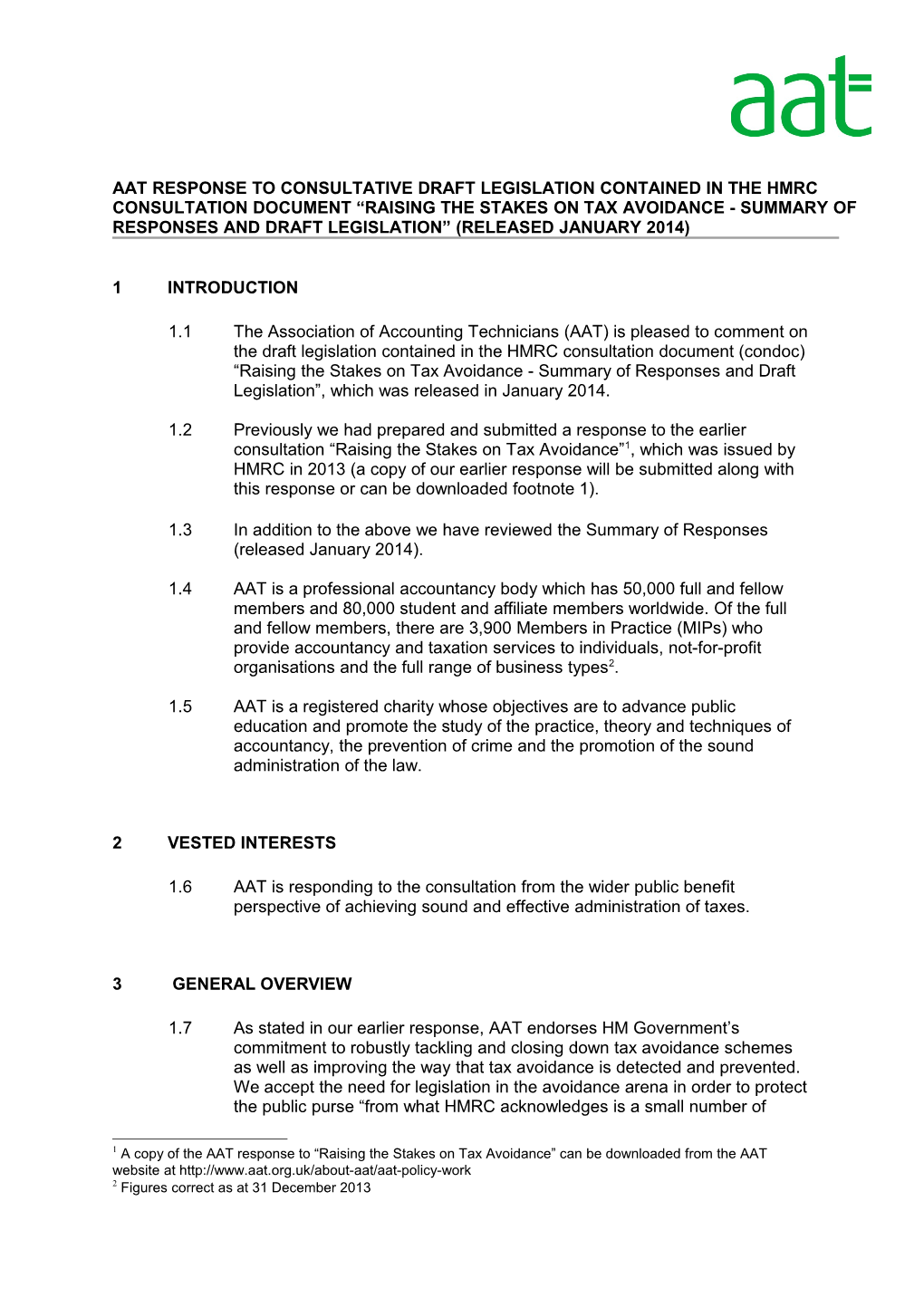 AAT Response to Legislation on Promoters of Tax Avoidance Schemes