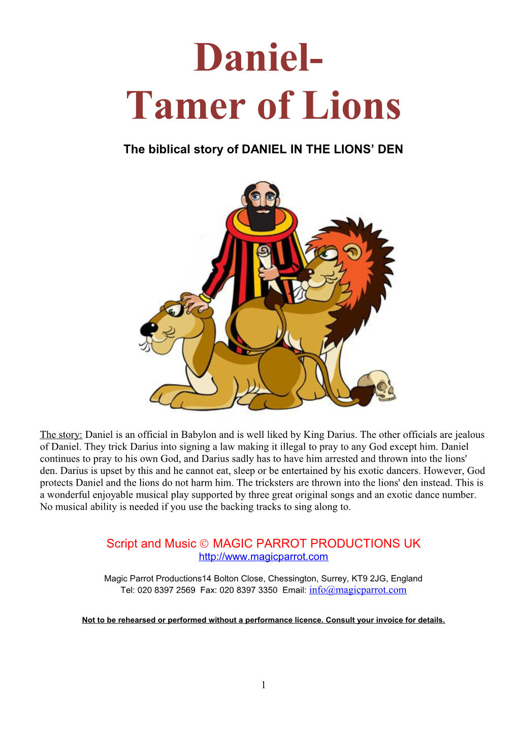 The Biblical Story of DANIEL in the LIONS DEN