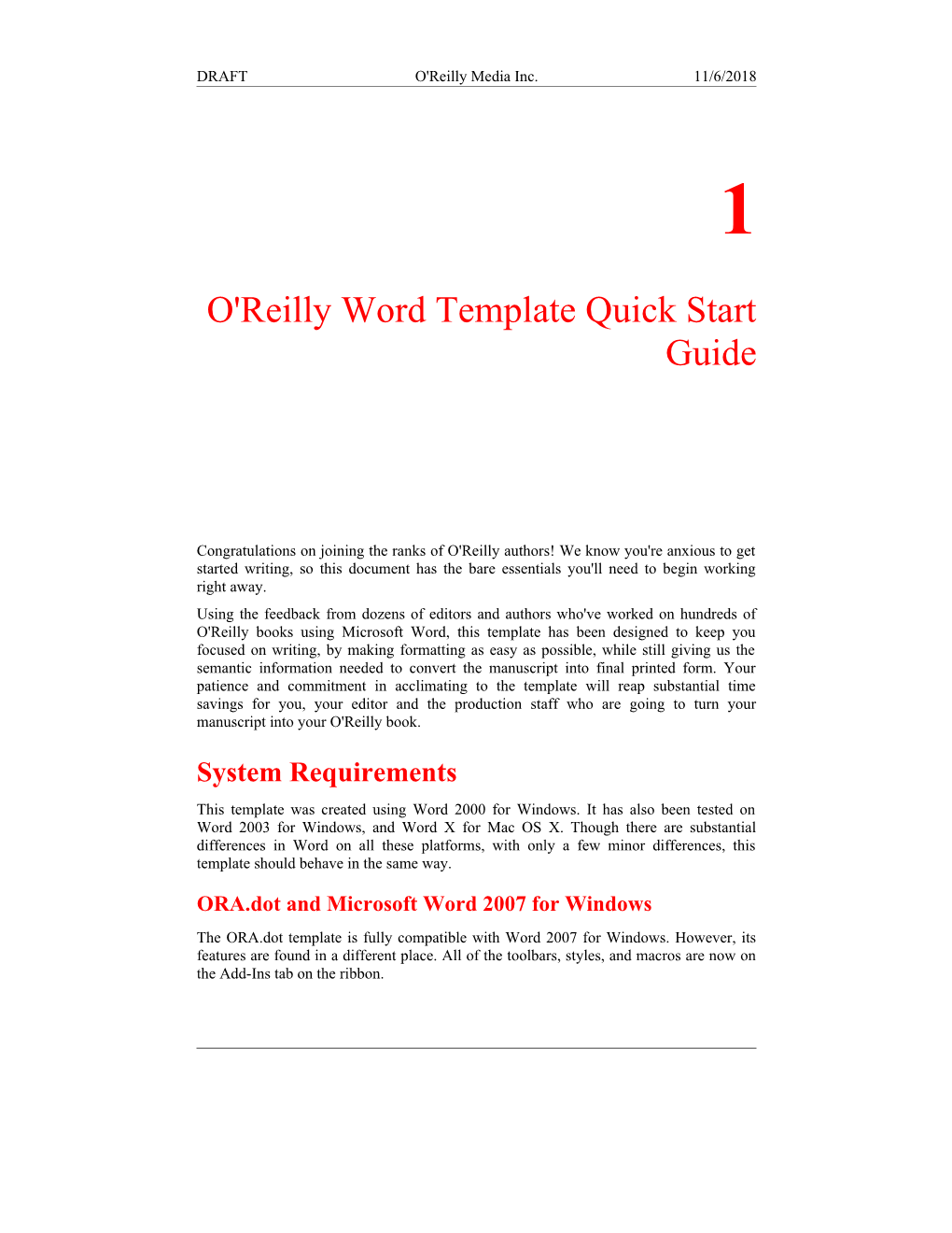 O'reilly Media Template for Microsoft Word