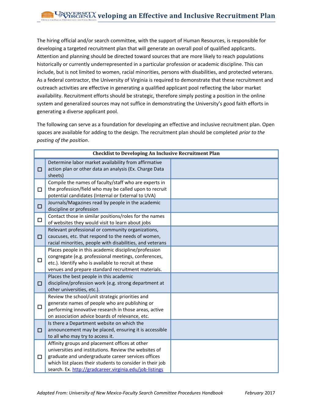 Developing an Effective and Inclusive Recruitment Plan