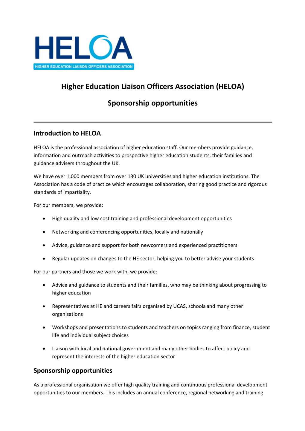 Higher Education Liaison Officers Association (HELOA)