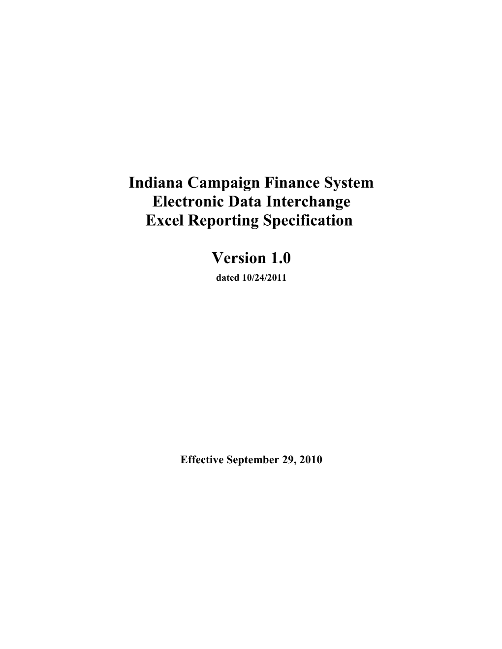 Indiana Campaign Finance System