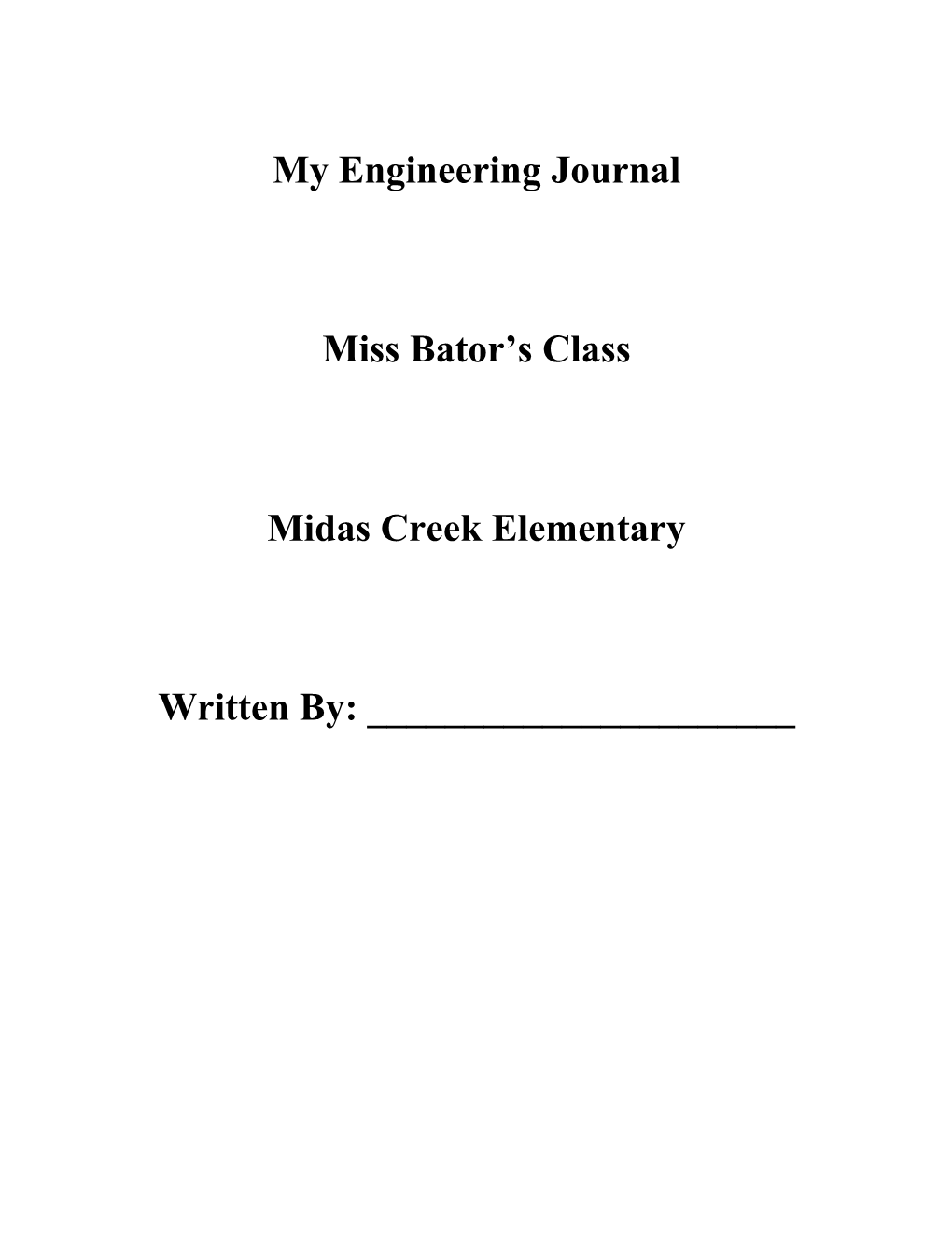 My Engineering Journal