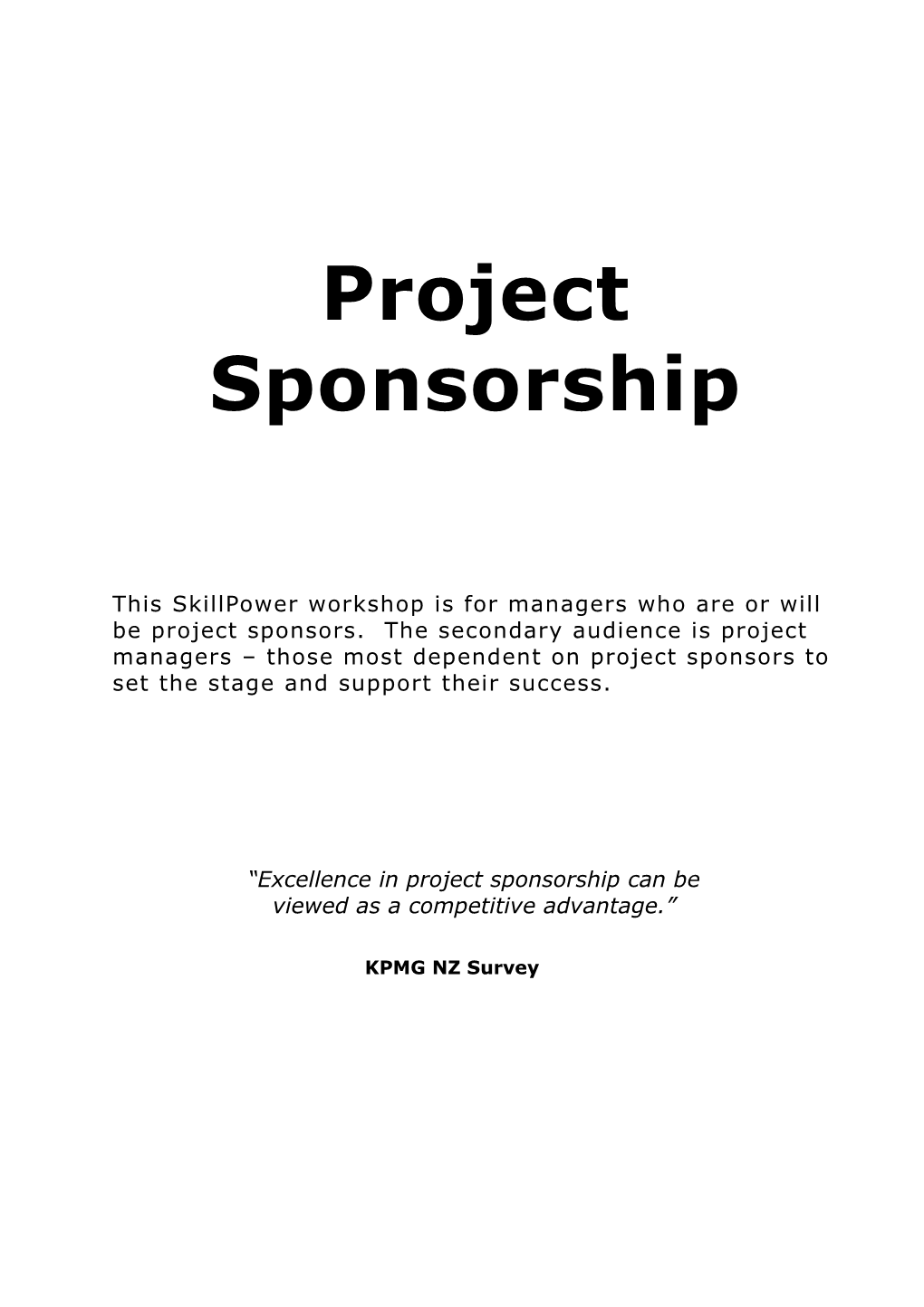 Project Sponsorship