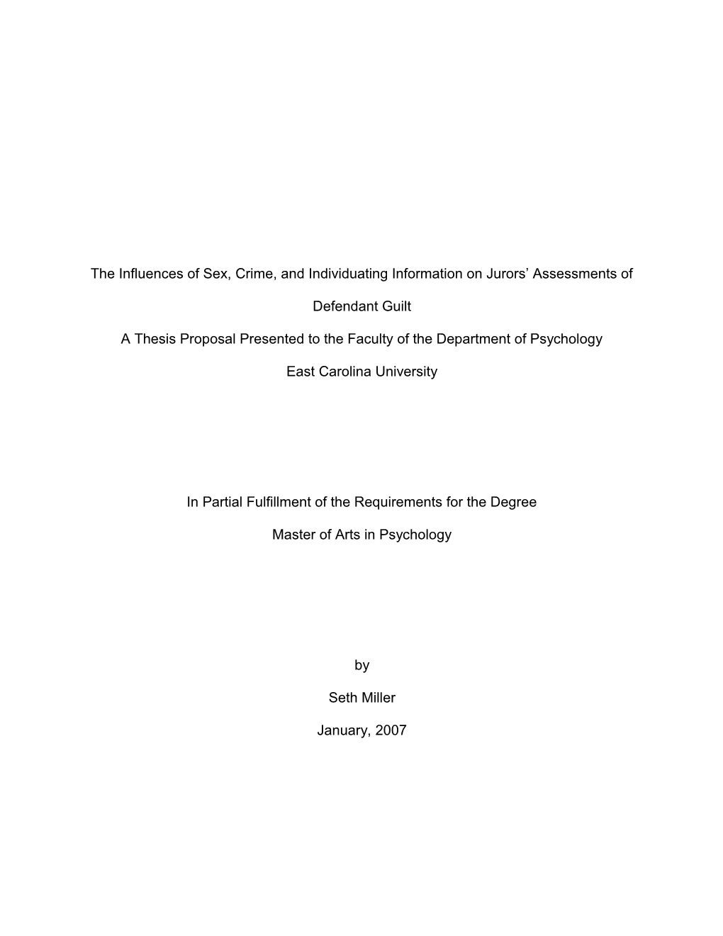 The Influences of Gender, Crime, and Individual-Specific Information on Jurors Assessments