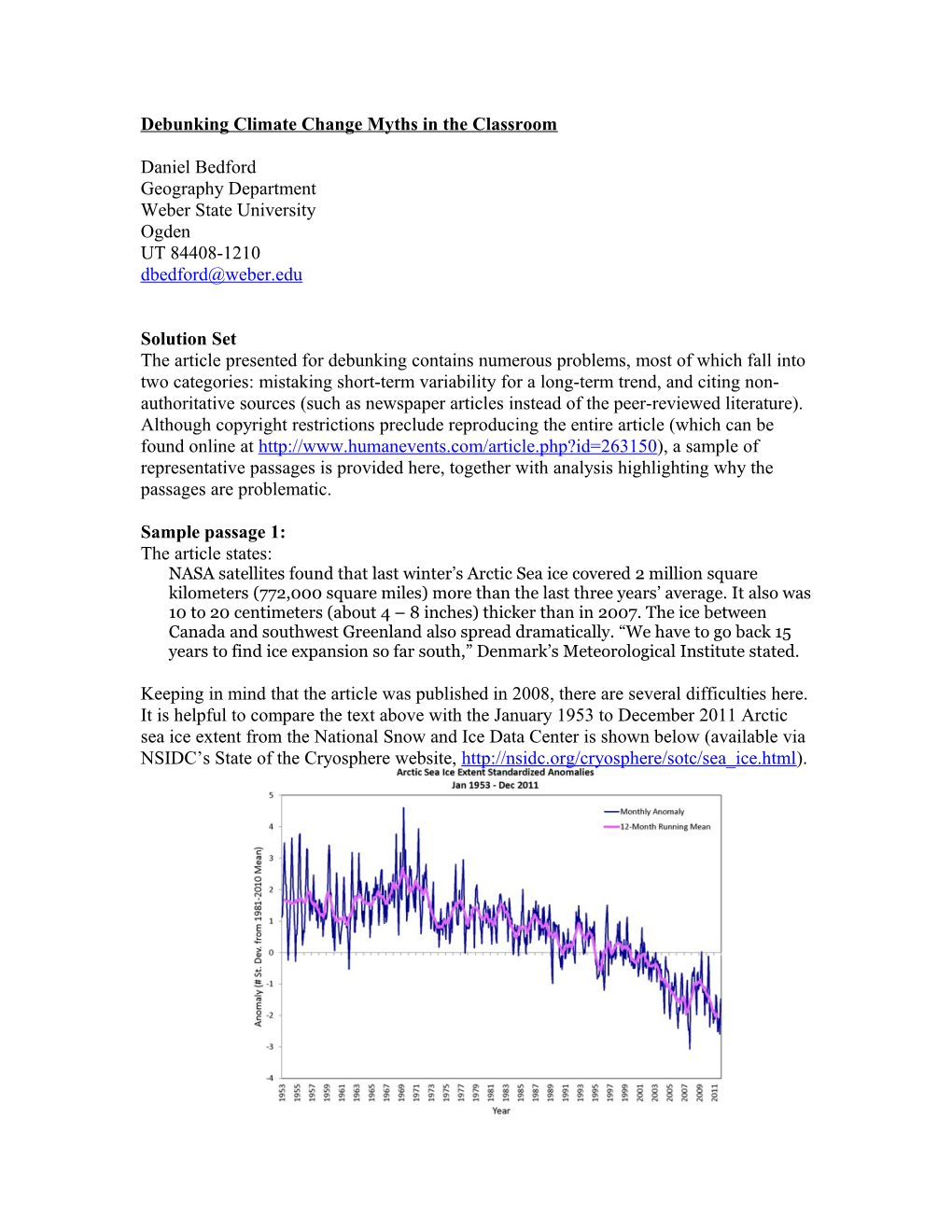 Debunking Climate Change Myths in the Classroom