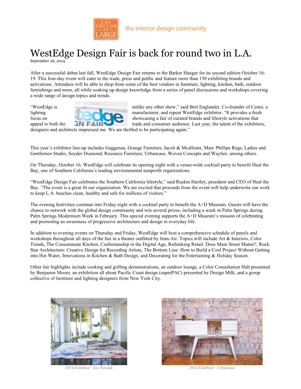 Westedge Design Fair Is Back for Round Two in L.A