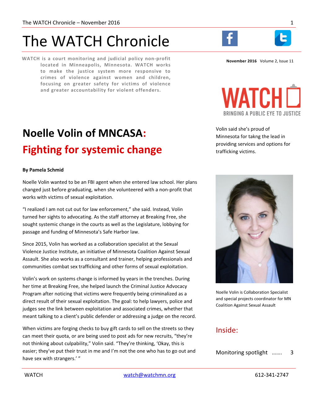 Noelle Volin of MNCASA: Fighting for Systemic Change
