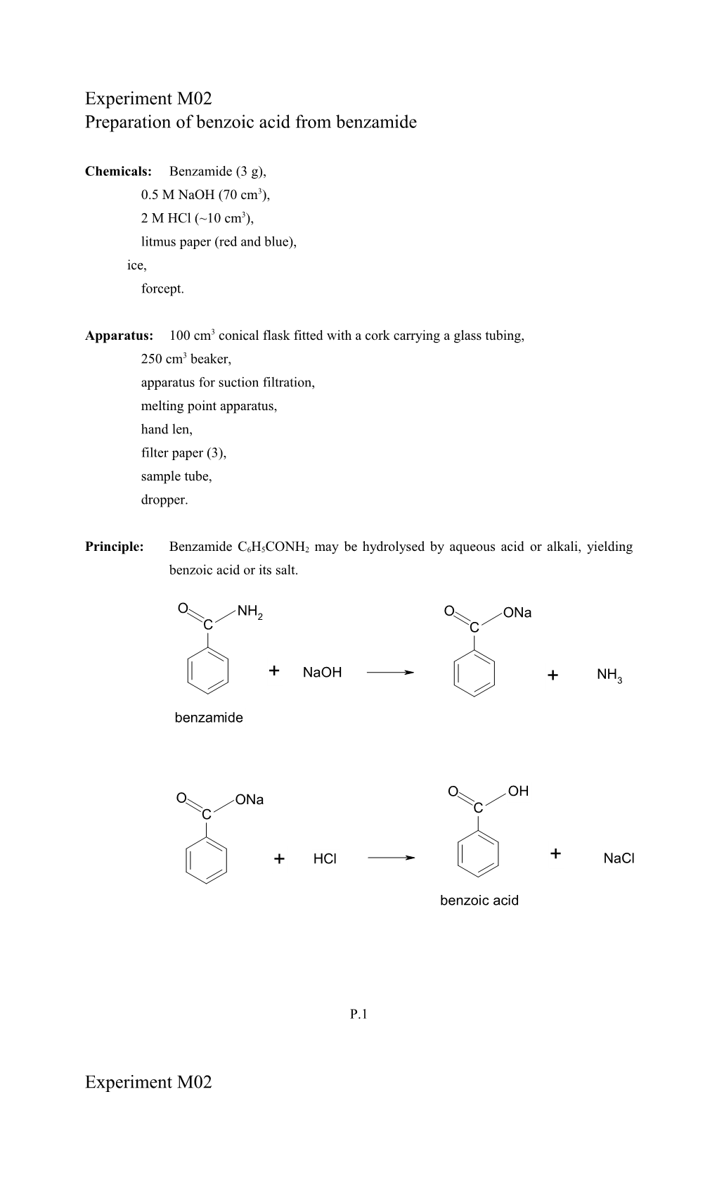 Preparation of Benzoic Acid from Benzamide