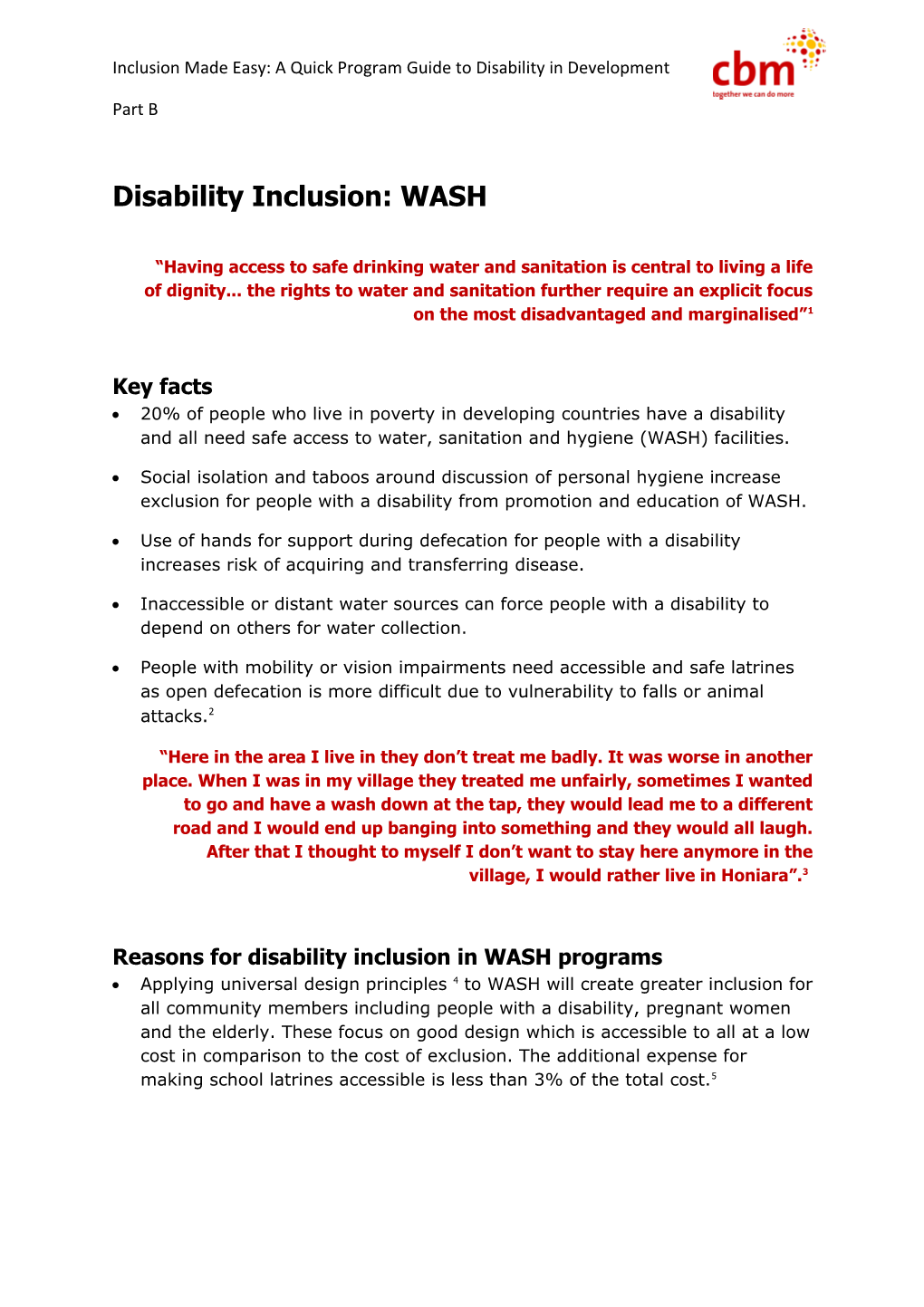 Disability Inclusion: WASH