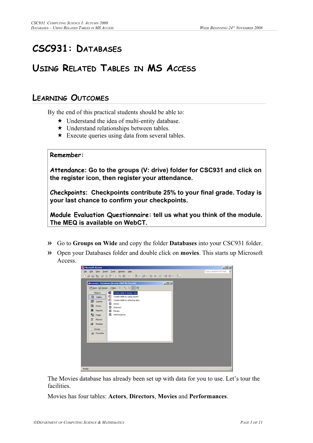 Using Related Tables in MS Access