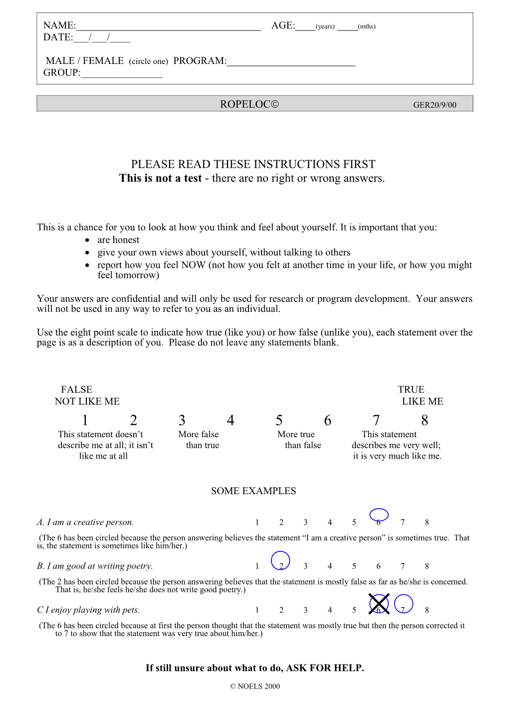 Life Effectiveness Questionnaire - H