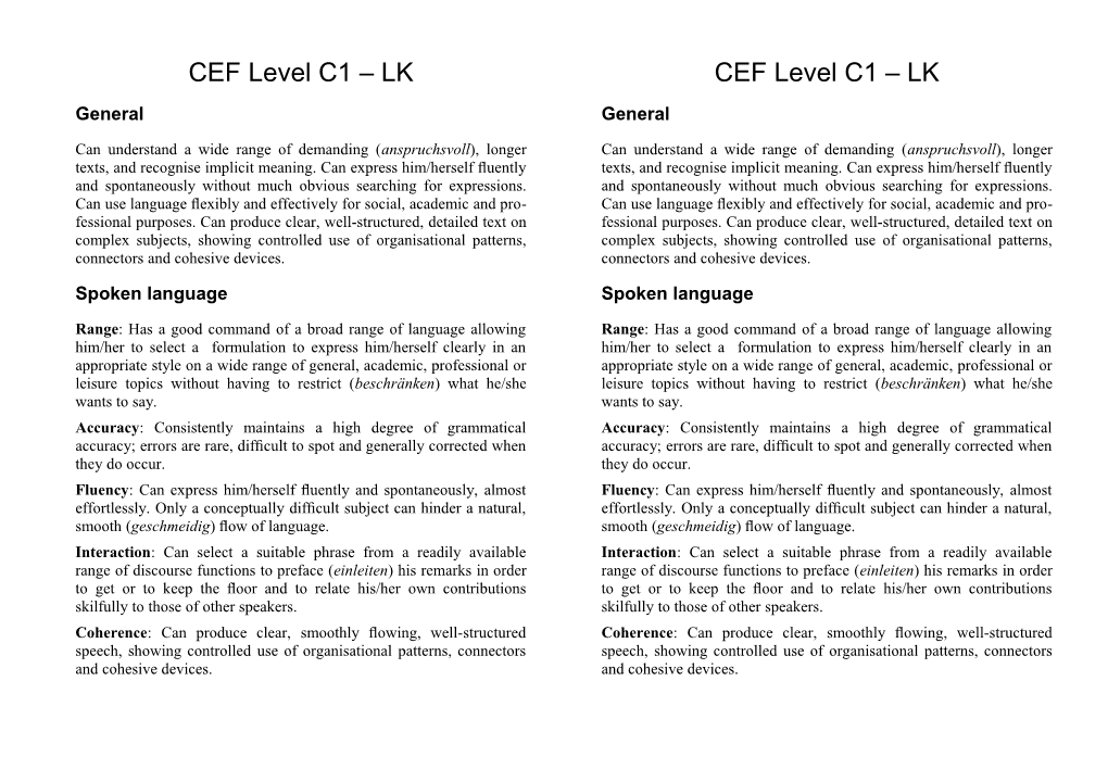 CEFR Skills Level C1 LK