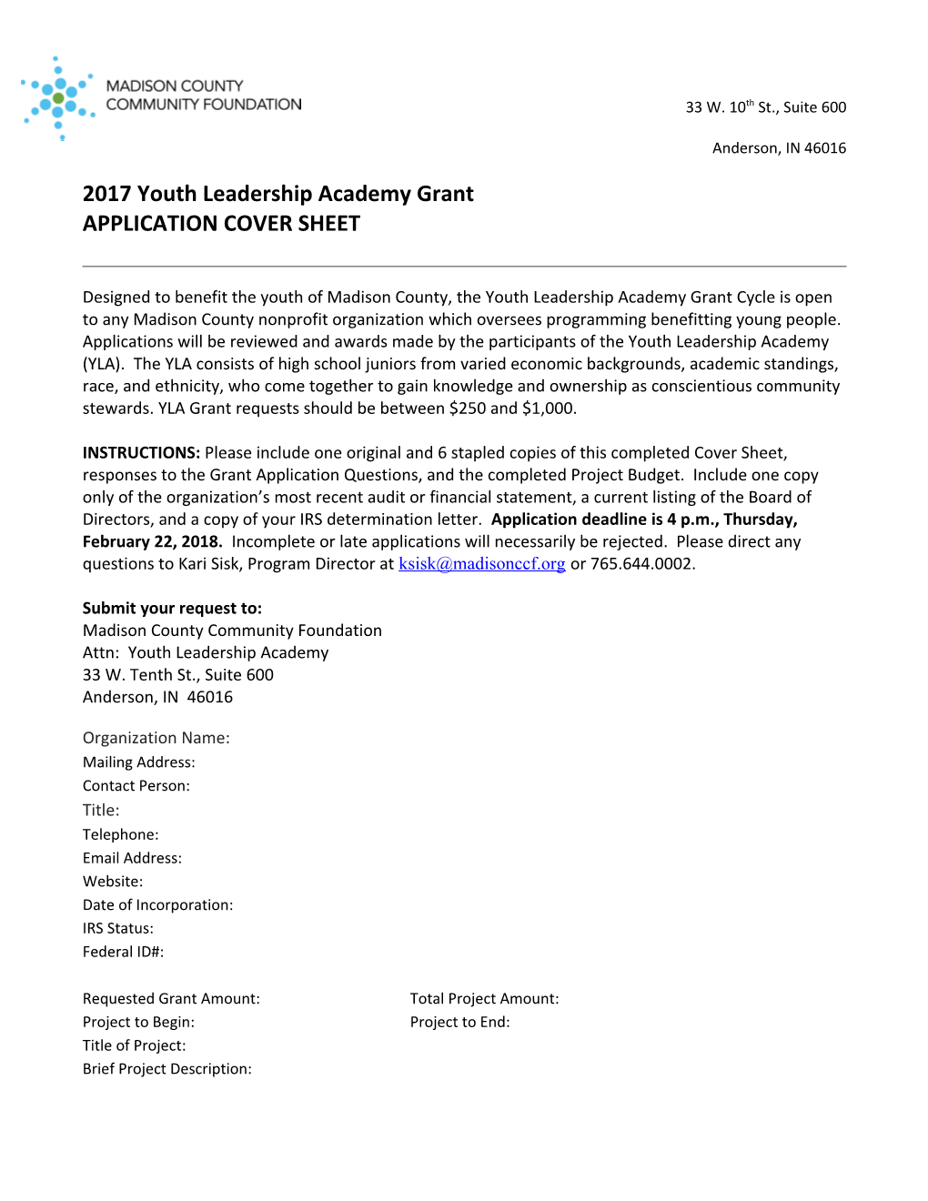 2017Youth Leadership Academy Grant