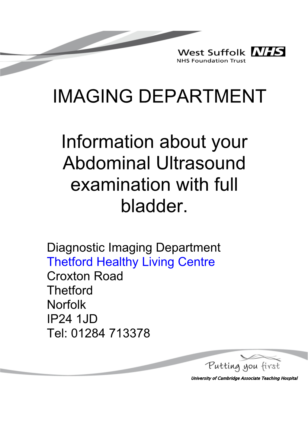 Information About Your Abdominal Ultrasound Examination with Full Bladder