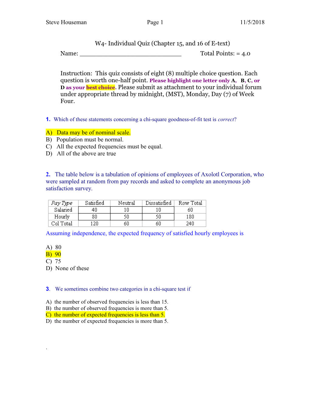 Week Five: Comprehensive Individual Final Exam