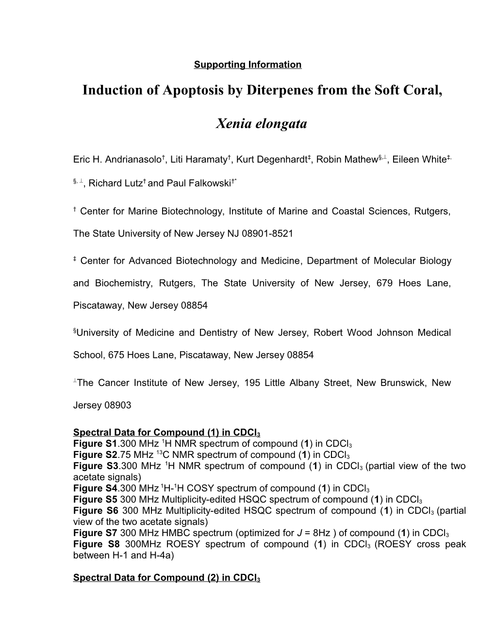 Induction of Apoptosis by Diterpenes from the Soft Coral, Xenia Elongata