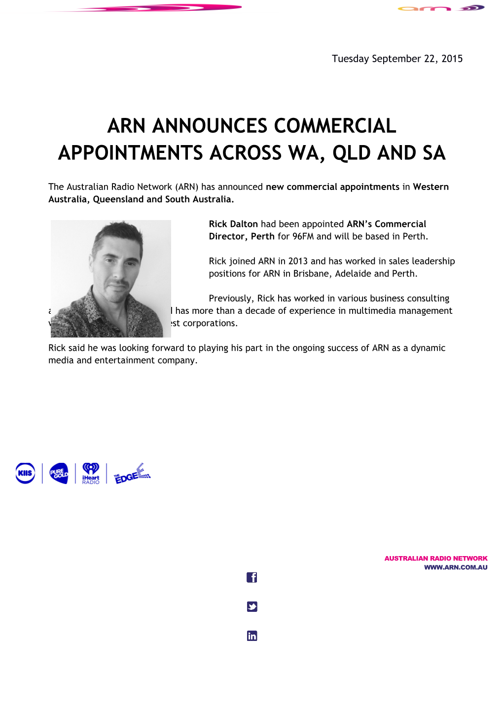 Arn Announces Commercial Appointments Across Wa, Qld and Sa