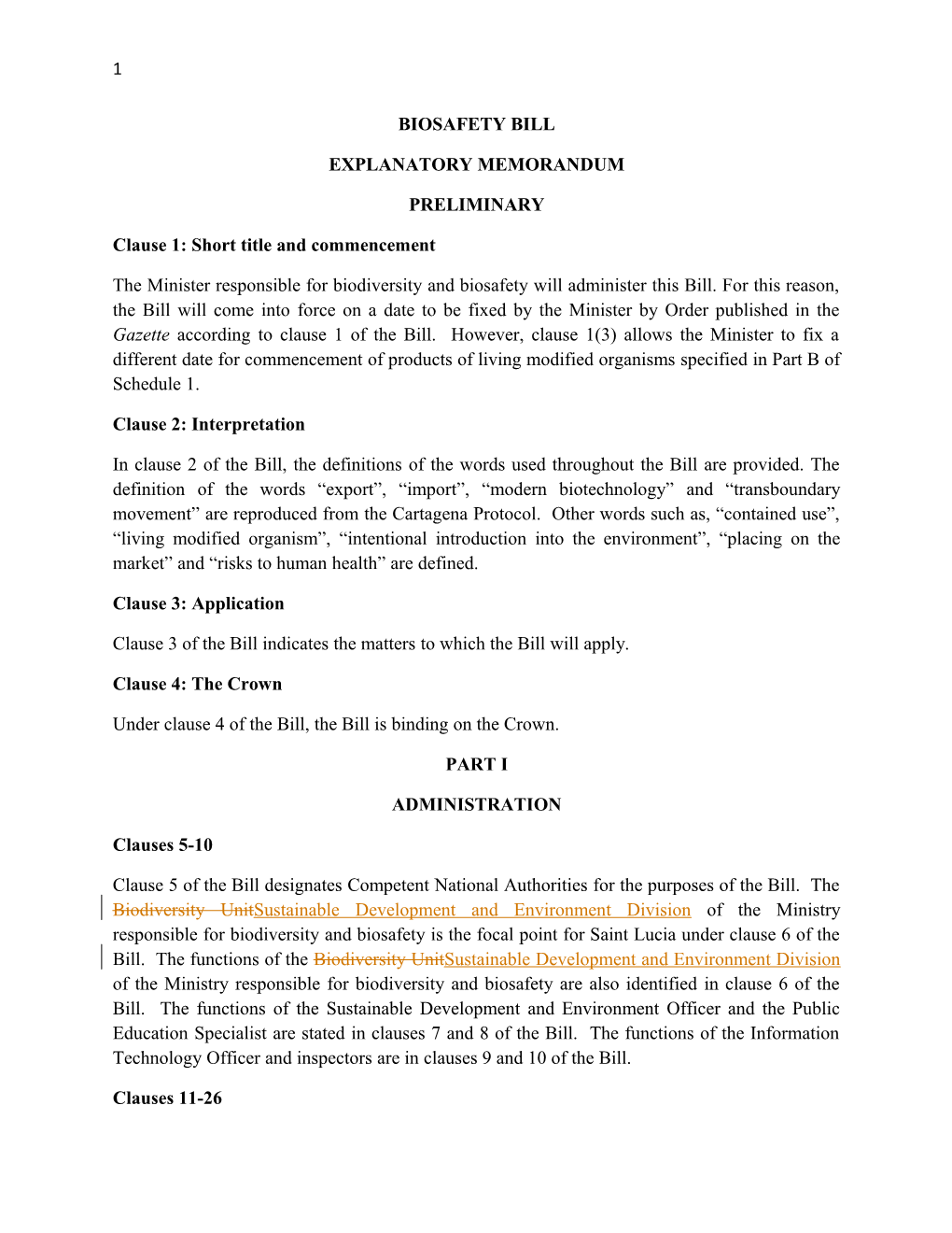 Clause 1: Short Title and Commencement