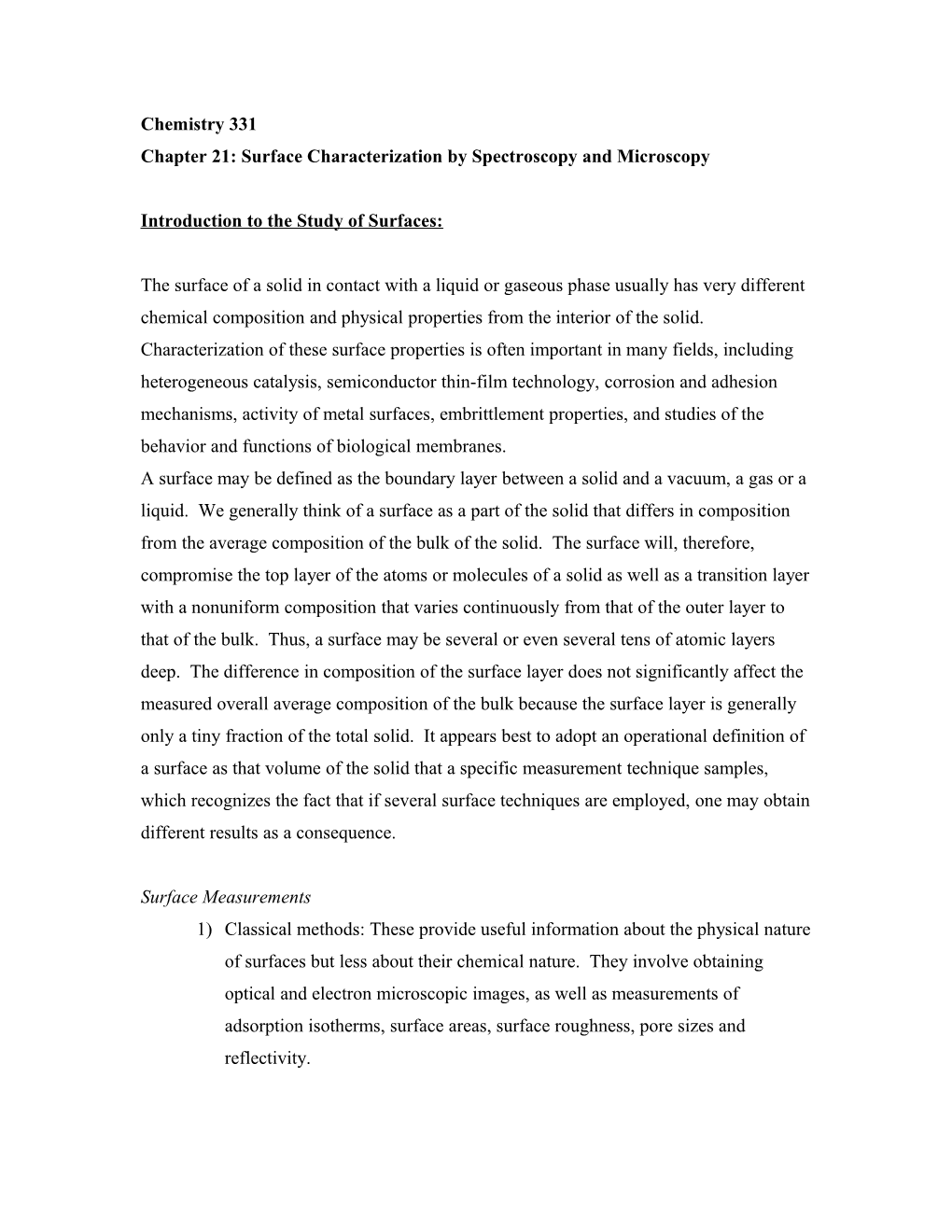 Chapter 21: Surface Characterization by Spectroscopy and Microscopy