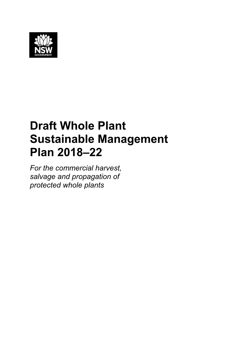Draft Whole Plant Sustainable Management Plan 2018 22