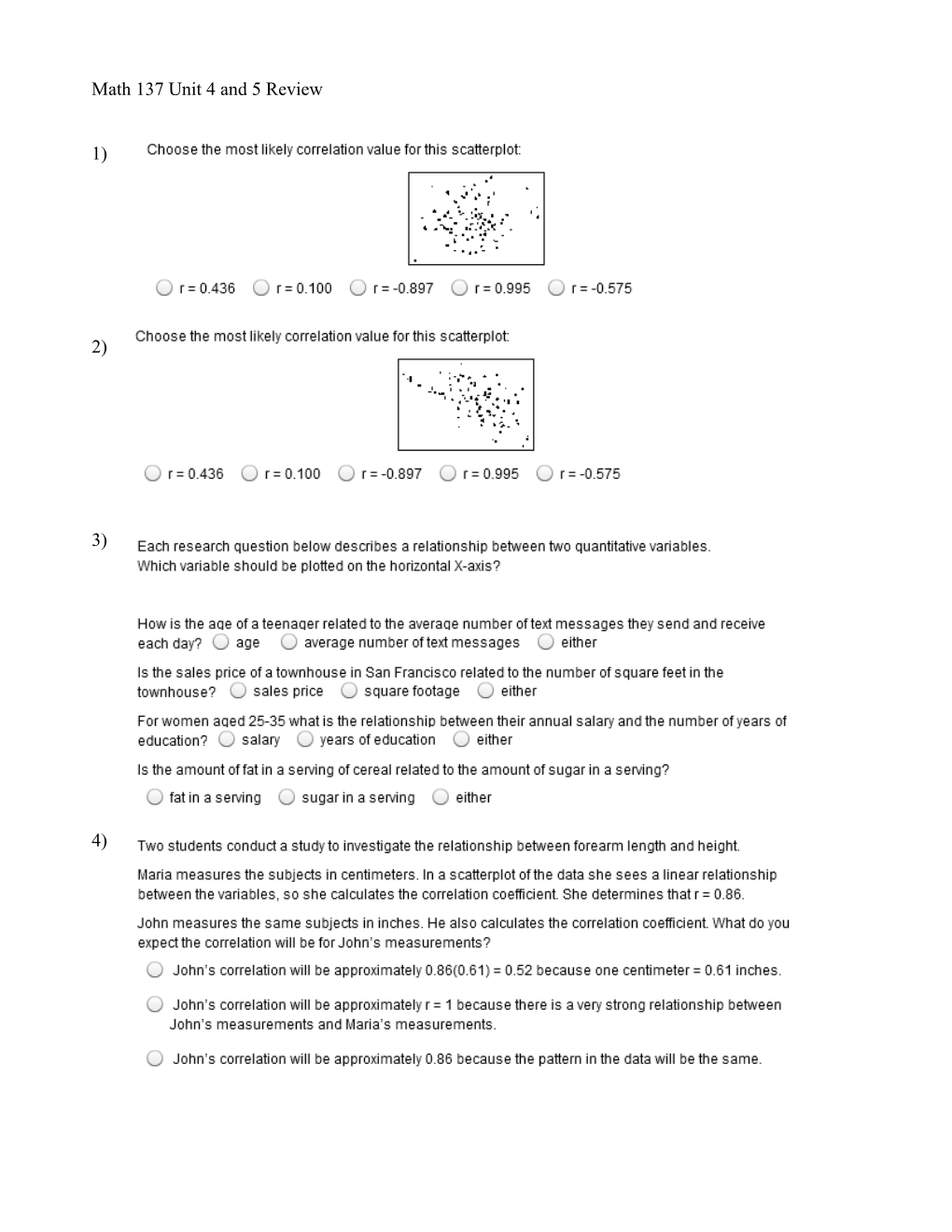 5) Match the Equation to the Graph