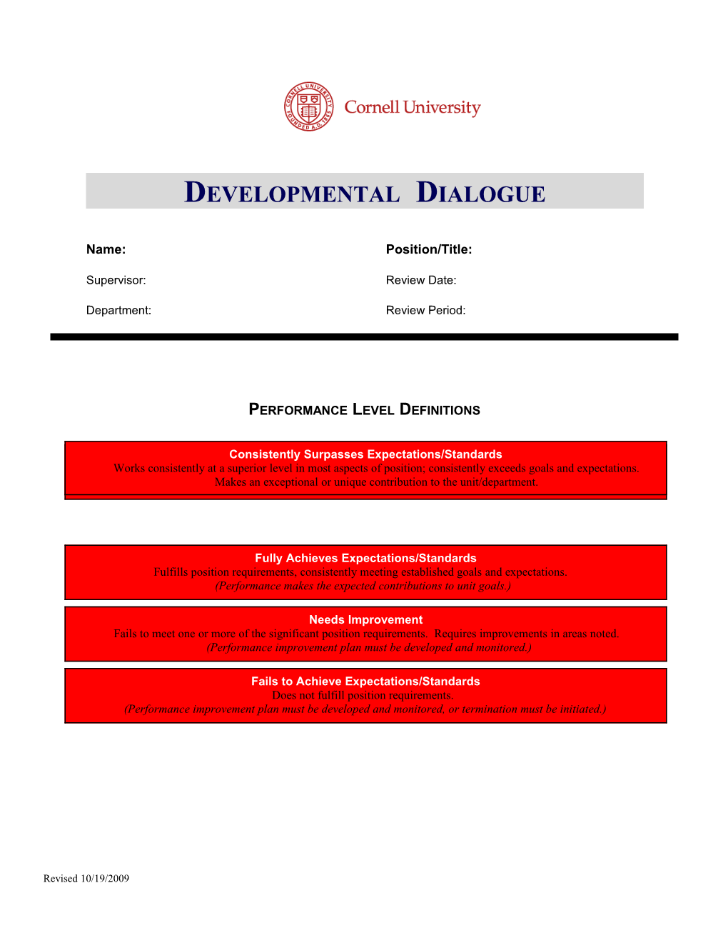 Developmental Dialogue