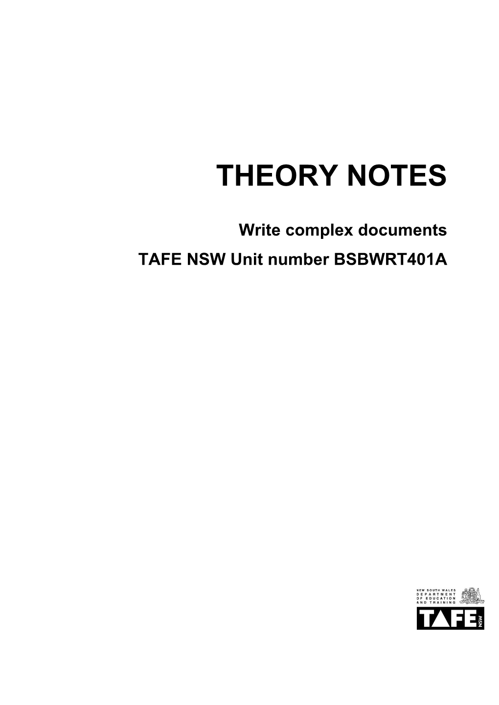 TAFE NSW Unit Number BSBWRT401A