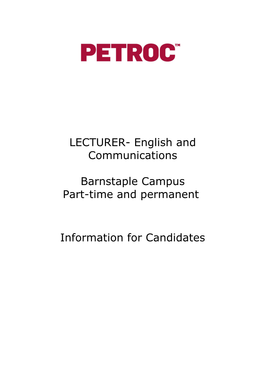 LECTURER- English and Communications