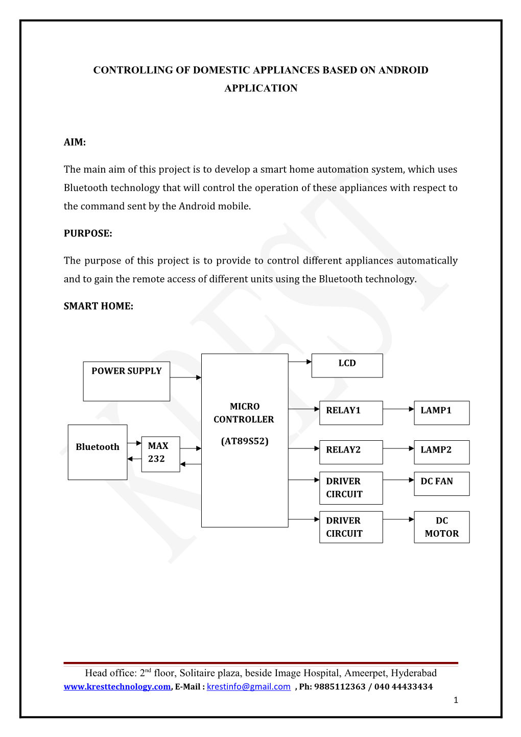 Controlling of Domestic Appliances Based on Android Application