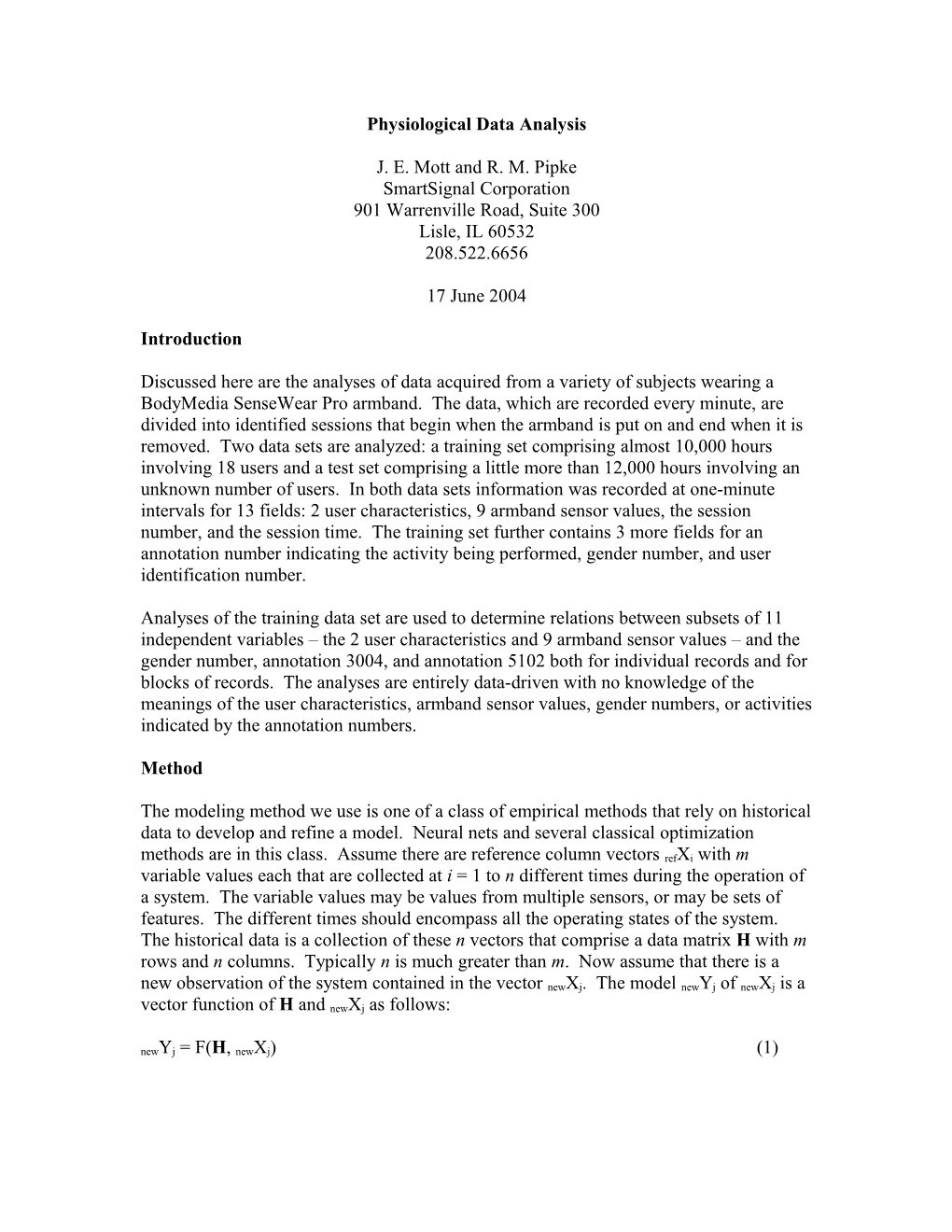 Physiological Data Analysis