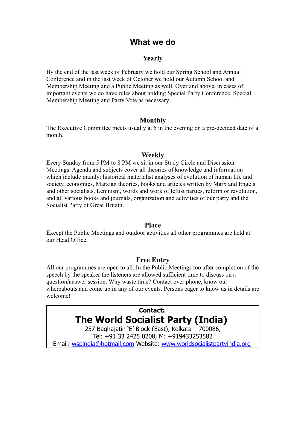 The World Socialist Party (India)