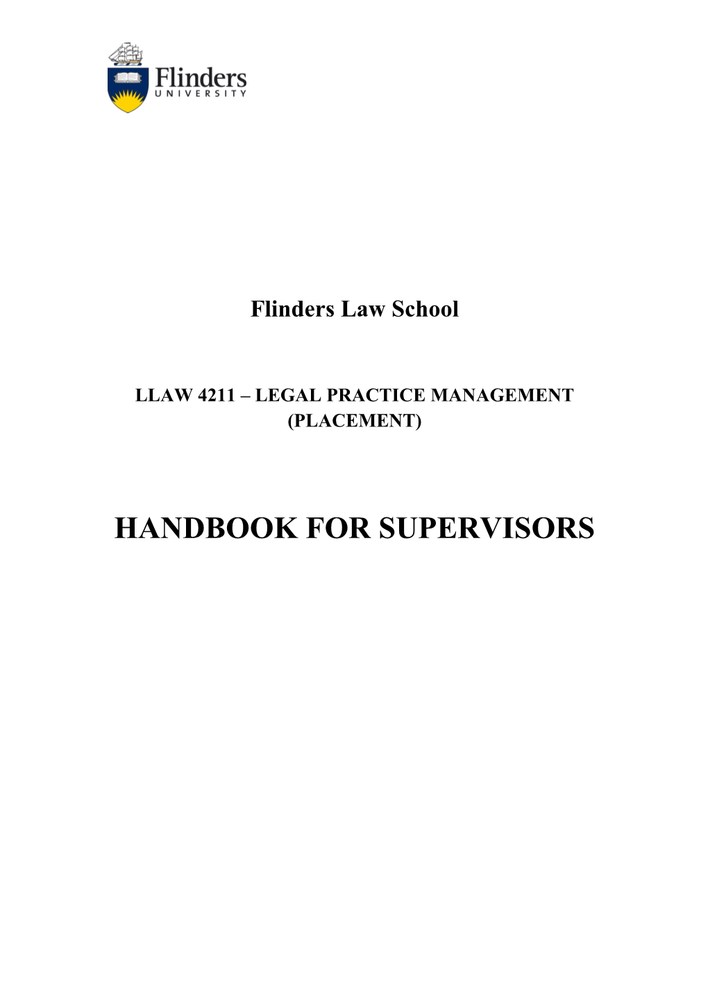 Draft Supervisors Handbook