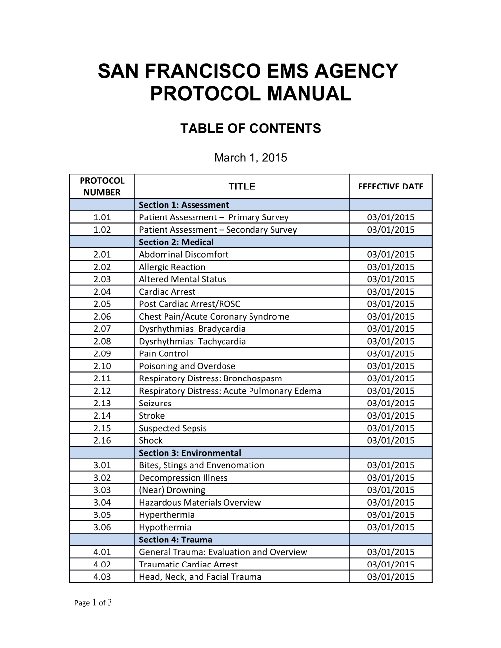 San Francisco Ems Agency Section