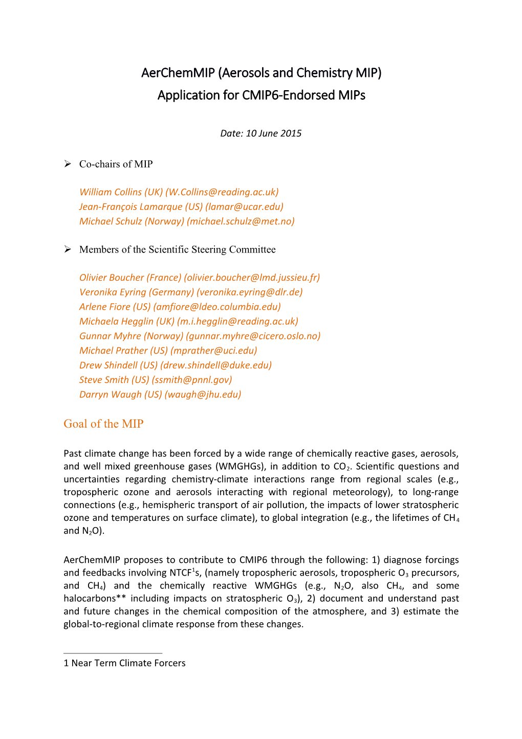 Aerchemmip (Aerosols and Chemistry MIP)