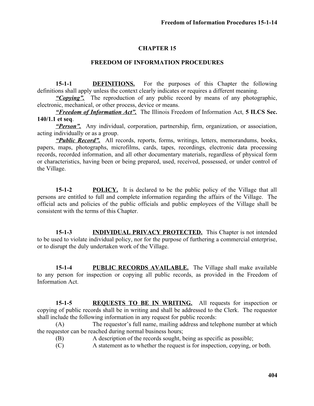 Freedom of Information Procedures 15-1-14