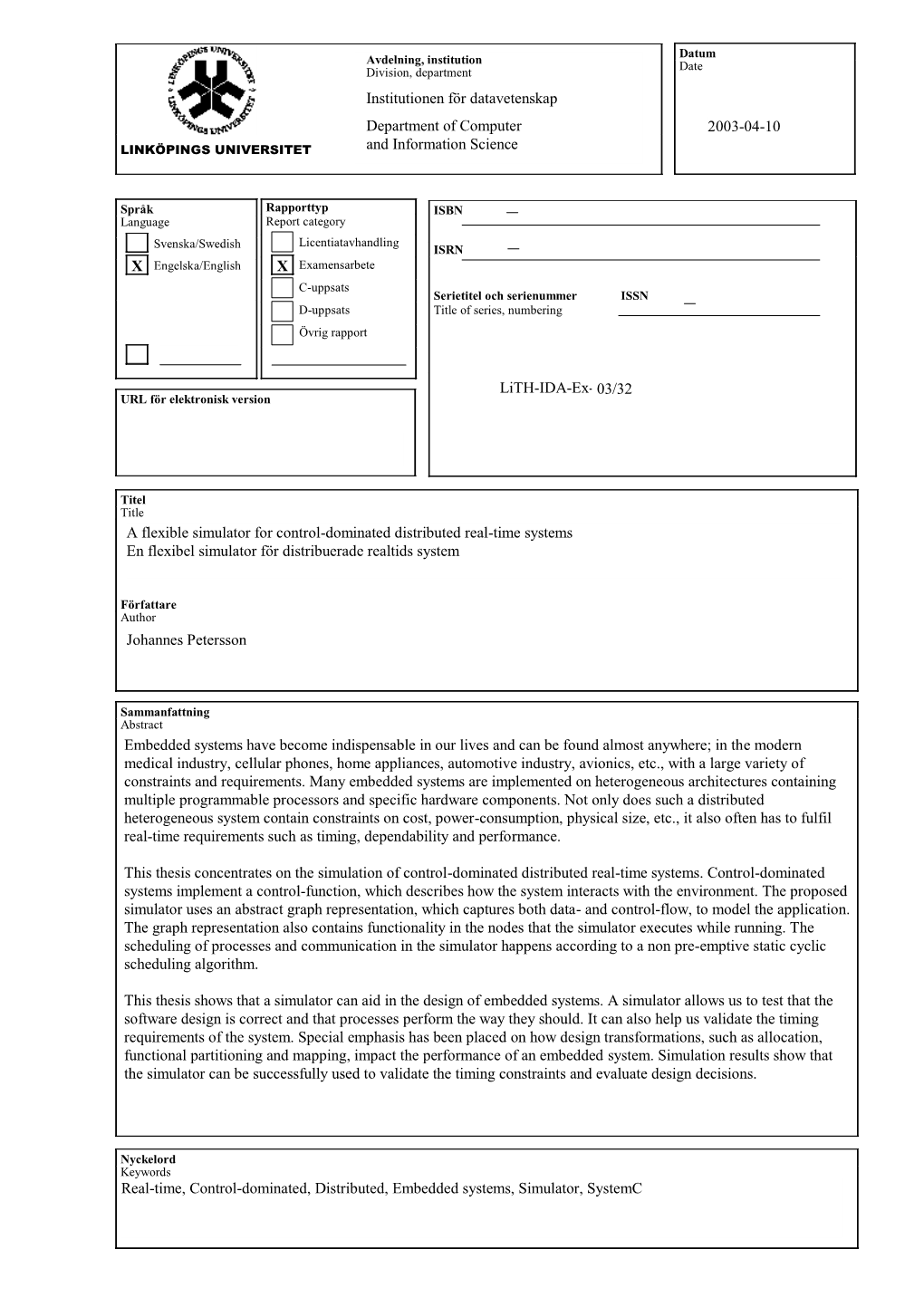 A Flexible Simulator for Control-Dominated Distributed Real-Time Systems