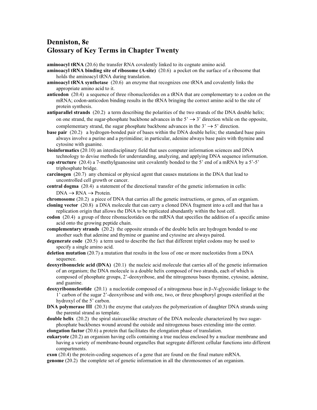 Glossary of Key Terms in Chapter Two