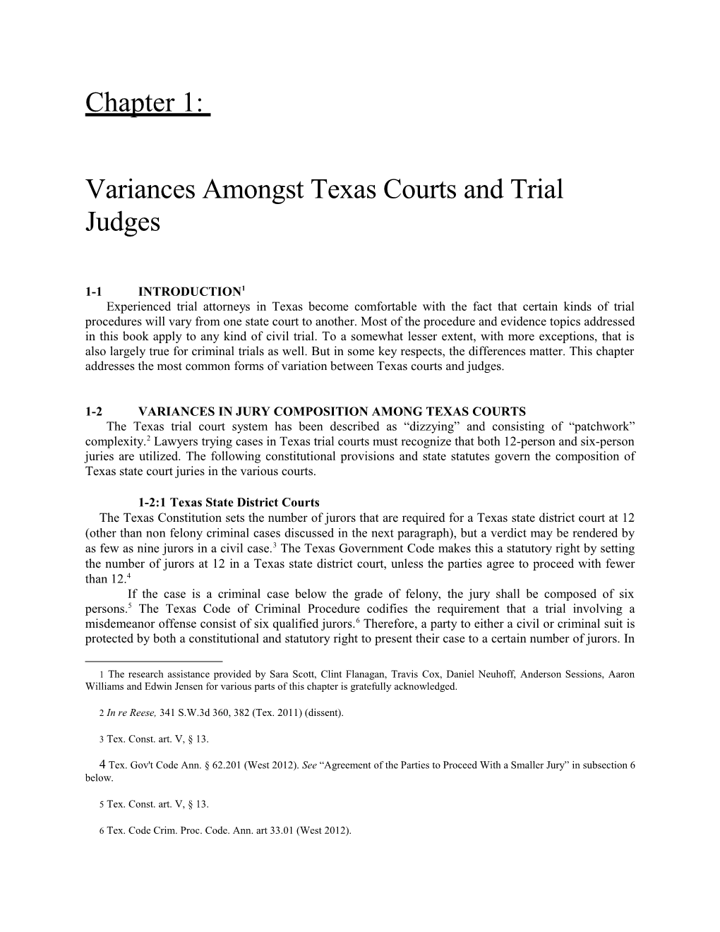 Variances Amongst Texas Courts and Trial Judges