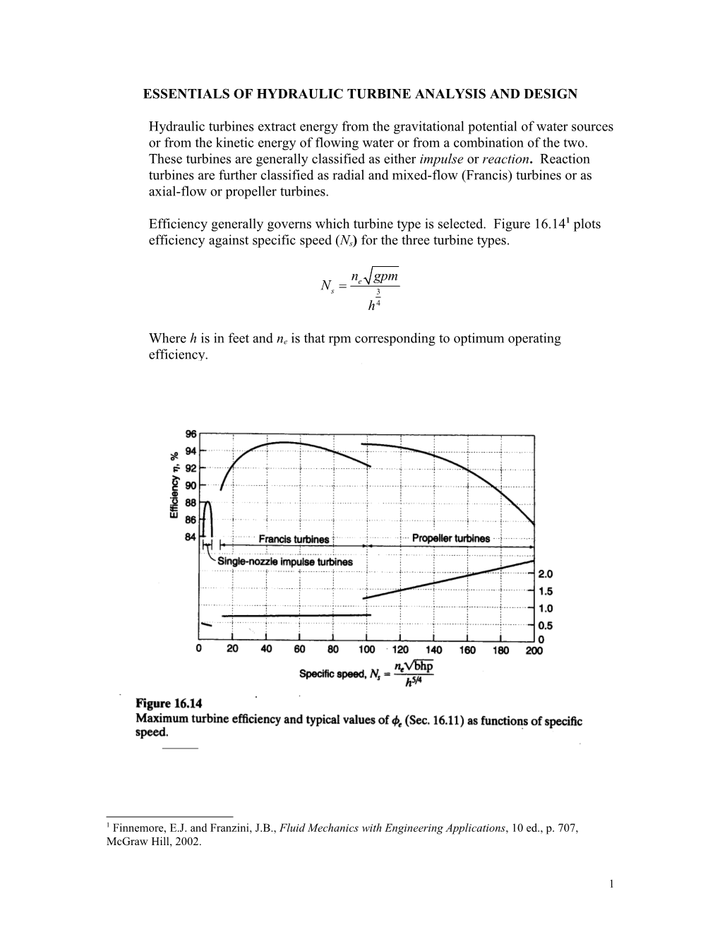 Essentials of Hydraulic Turbine Analysis and Design