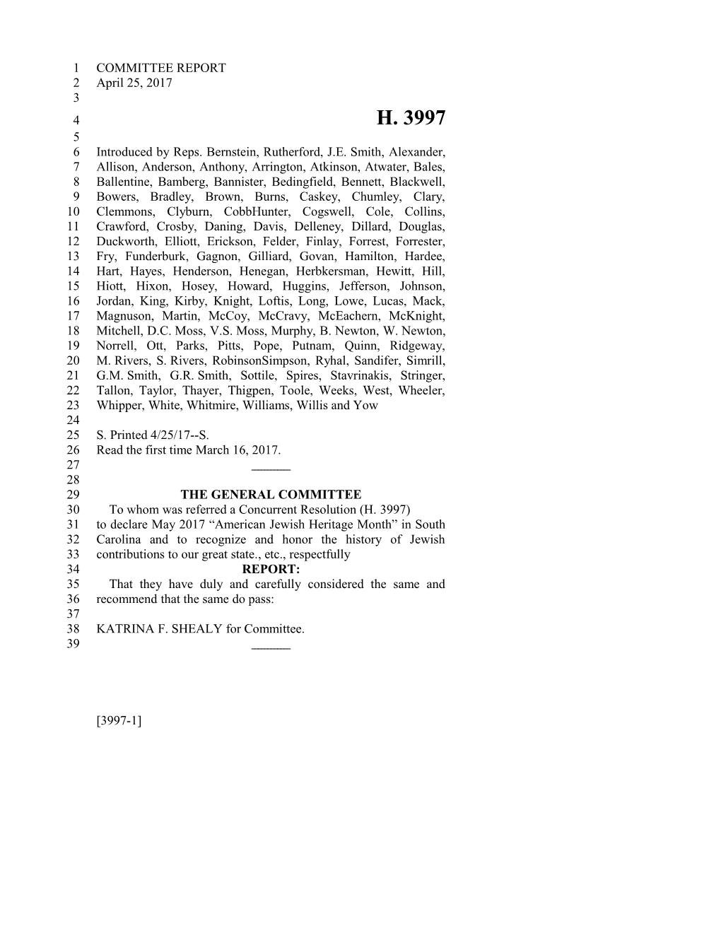 2017-2018 Bill 3997 Text of Previous Version (Apr. 25, 2017) - South Carolina Legislature Online
