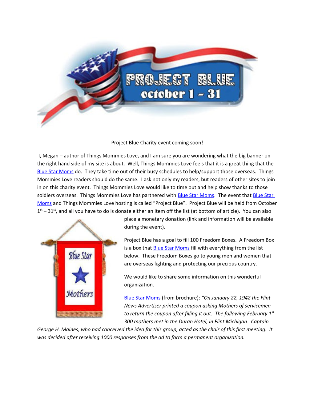 Project Blue Charity Event Coming Soon!