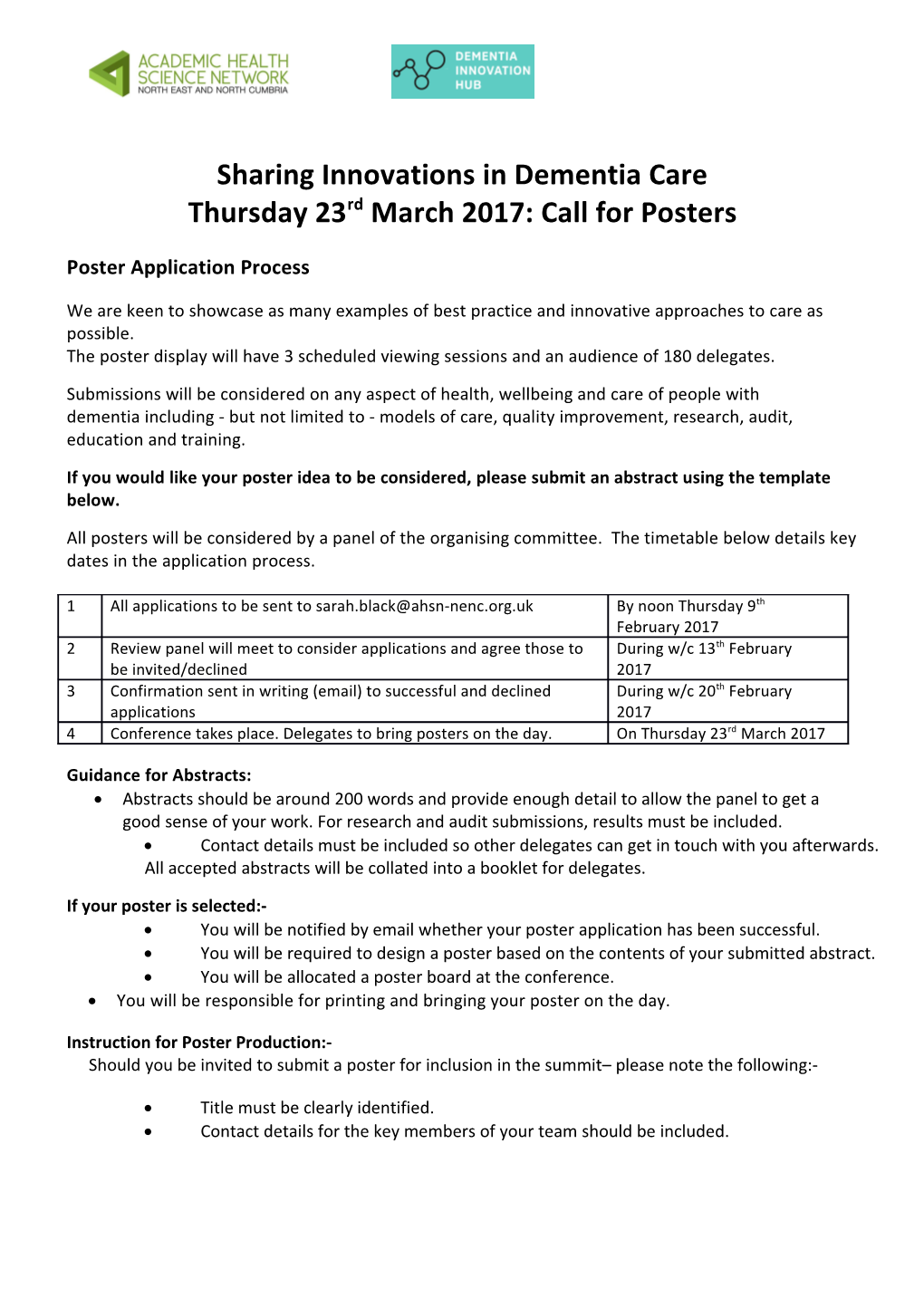 Poster Application Process