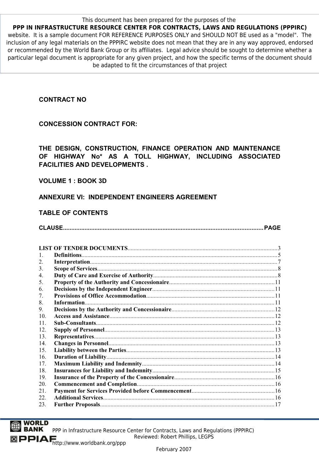 Annexure Vi: Independent Engineers Agreement