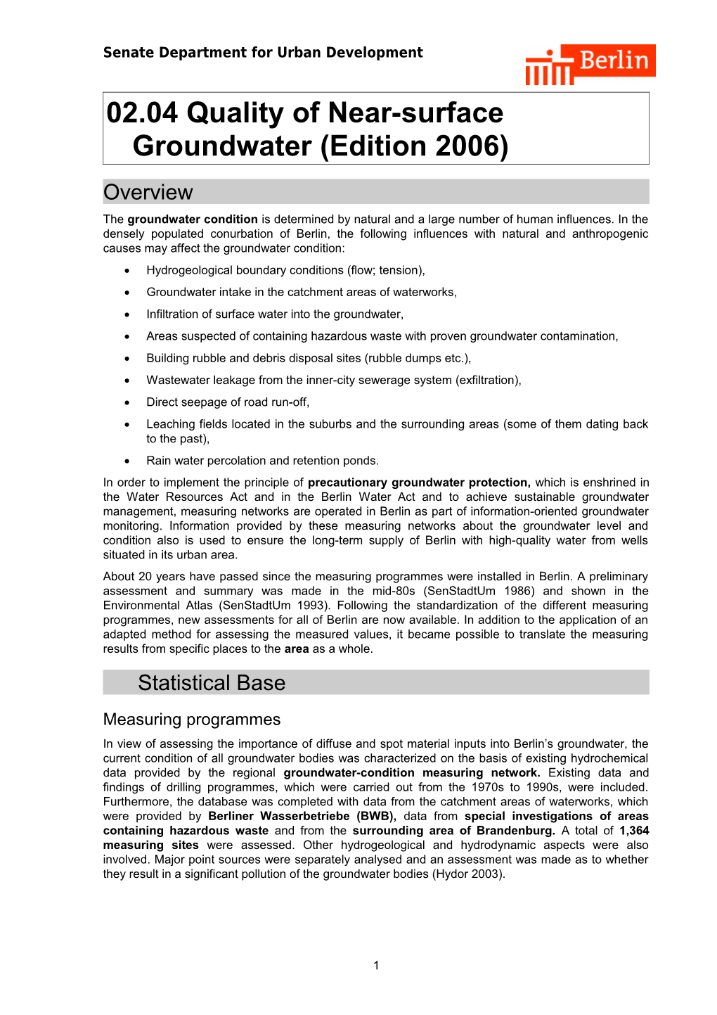 02.04 Quality of Near-Surface Groundwater (Edition 2006)